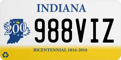 IN license plate 988VIZ