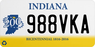 IN license plate 988VKA