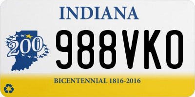 IN license plate 988VKO