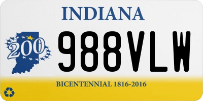 IN license plate 988VLW