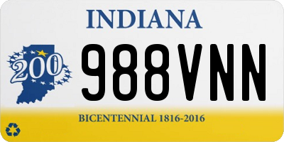 IN license plate 988VNN
