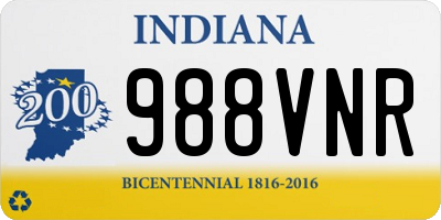 IN license plate 988VNR