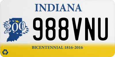 IN license plate 988VNU