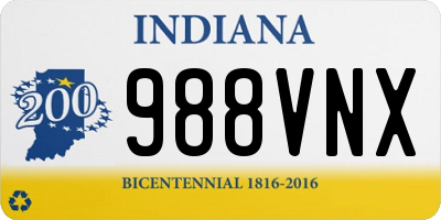 IN license plate 988VNX