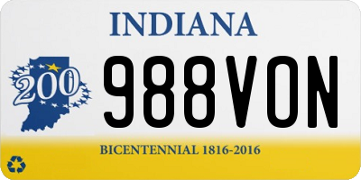 IN license plate 988VON