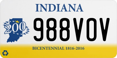 IN license plate 988VOV