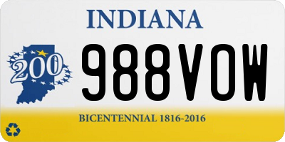IN license plate 988VOW
