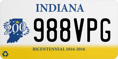 IN license plate 988VPG