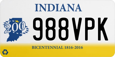 IN license plate 988VPK