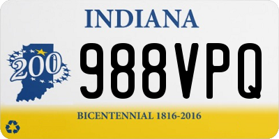 IN license plate 988VPQ