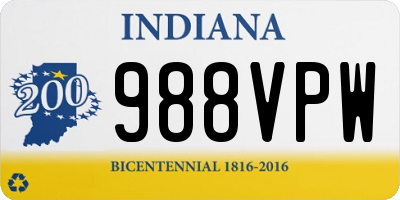 IN license plate 988VPW