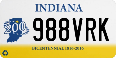 IN license plate 988VRK