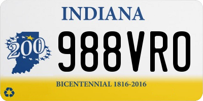 IN license plate 988VRO