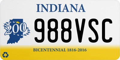 IN license plate 988VSC