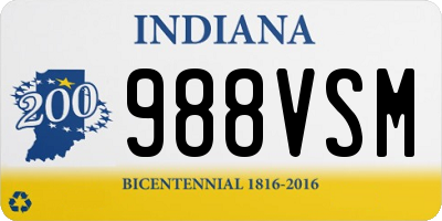 IN license plate 988VSM