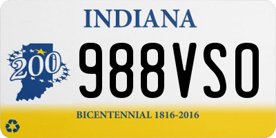 IN license plate 988VSO