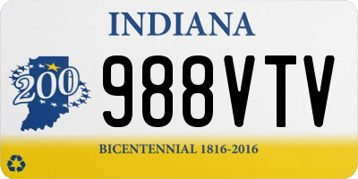 IN license plate 988VTV