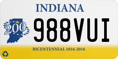 IN license plate 988VUI