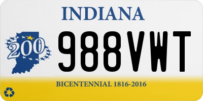 IN license plate 988VWT