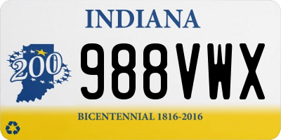 IN license plate 988VWX