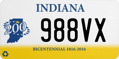 IN license plate 988VX