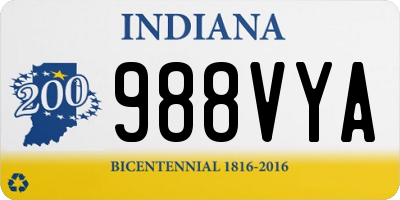 IN license plate 988VYA