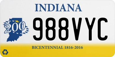 IN license plate 988VYC