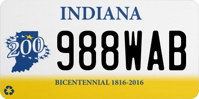 IN license plate 988WAB