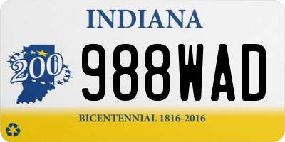 IN license plate 988WAD