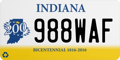 IN license plate 988WAF