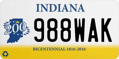 IN license plate 988WAK