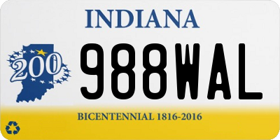 IN license plate 988WAL