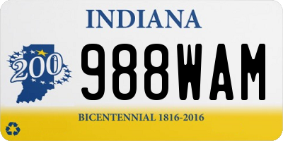 IN license plate 988WAM