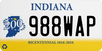 IN license plate 988WAP