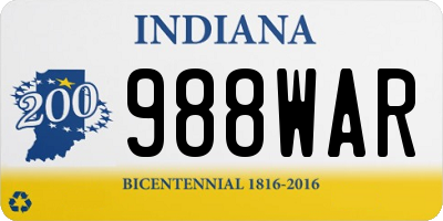 IN license plate 988WAR