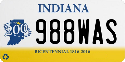 IN license plate 988WAS