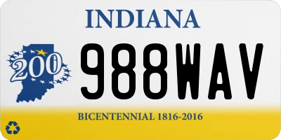 IN license plate 988WAV