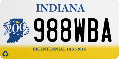 IN license plate 988WBA