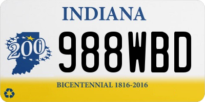 IN license plate 988WBD