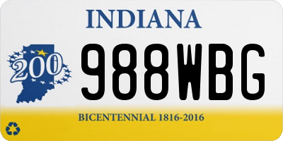 IN license plate 988WBG