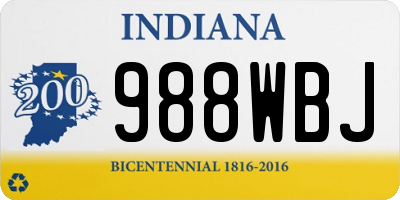 IN license plate 988WBJ