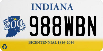 IN license plate 988WBN