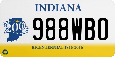 IN license plate 988WBO