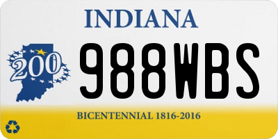 IN license plate 988WBS