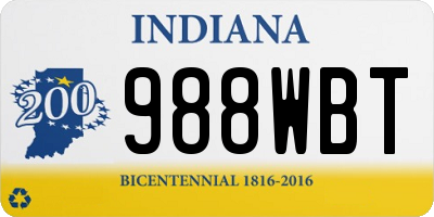 IN license plate 988WBT