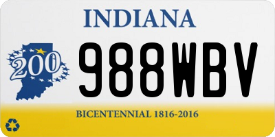 IN license plate 988WBV