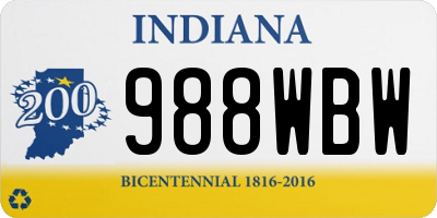 IN license plate 988WBW