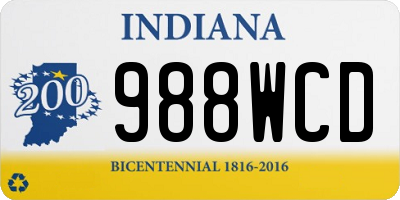 IN license plate 988WCD