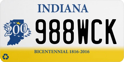 IN license plate 988WCK