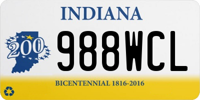 IN license plate 988WCL